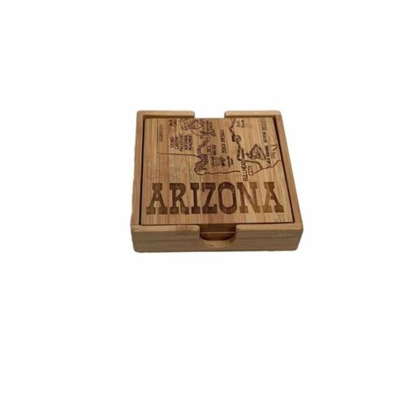 Arizona Other - Wooden Coaster Set Of 4 Arizona Unique Puzzle Map Grand Canyon 4”  Coasters